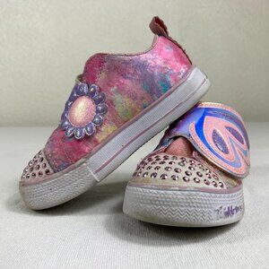 Skechers Twinkle Toes Light Up Shoes Toddler Girls Size 8 Pink